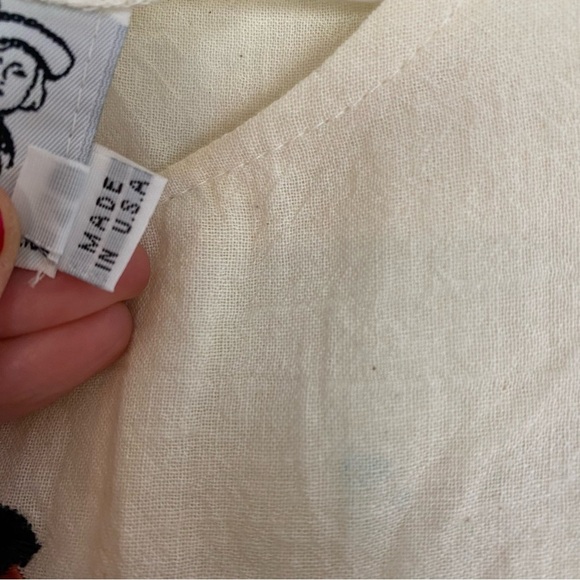 Alfredo’s Wife Tunic Top Womens Medium Made In USA Cream Organic Cotton Shirt - Picture 9 of 11